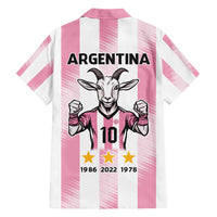 Pink Argentina 10 Goat Hawaiian Shirt History Champions World Cup