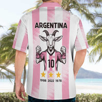 Pink Argentina 10 Goat Hawaiian Shirt History Champions World Cup