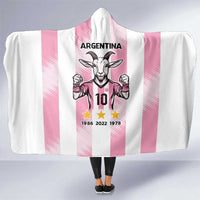 Pink Argentina 10 Goat Hooded Blanket History Champions World Cup