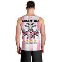 Pink Argentina 10 Goat Men Tank Top History Champions World Cup