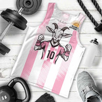 Pink Argentina 10 Goat Men Tank Top History Champions World Cup
