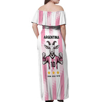 Pink Argentina 10 Goat Off Shoulder Maxi Dress History Champions World Cup