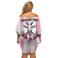 Pink Argentina 10 Goat Off Shoulder Short Dress History Champions World Cup