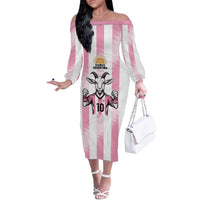 Pink Argentina 10 Goat Off The Shoulder Long Sleeve Dress History Champions World Cup