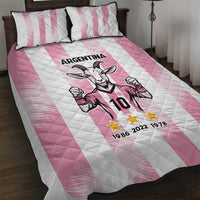 Pink Argentina 10 Goat Quilt Bed Set History Champions World Cup