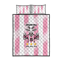 Pink Argentina 10 Goat Quilt Bed Set History Champions World Cup