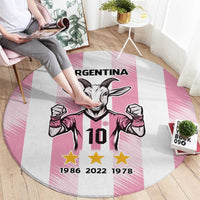 Pink Argentina 10 Goat Round Carpet History Champions World Cup
