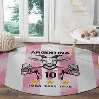 Pink Argentina 10 Goat Round Carpet History Champions World Cup