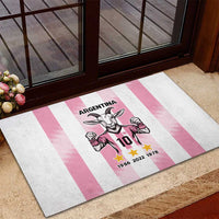 Pink Argentina 10 Goat Rubber Doormat History Champions World Cup