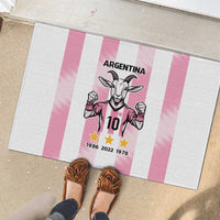 Pink Argentina 10 Goat Rubber Doormat History Champions World Cup