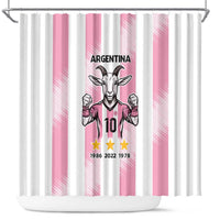 Pink Argentina 10 Goat Shower Curtain History Champions World Cup