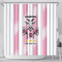 Pink Argentina 10 Goat Shower Curtain History Champions World Cup