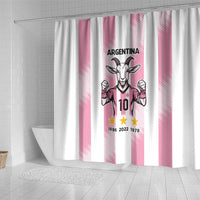 Pink Argentina 10 Goat Shower Curtain History Champions World Cup