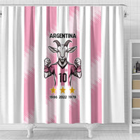 Pink Argentina 10 Goat Shower Curtain History Champions World Cup