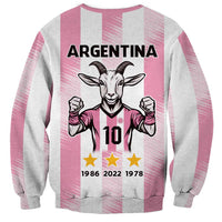 Pink Argentina 10 Goat Sweatshirt History Champions World Cup