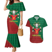 Portugal Seven Goat Flag Colors Couples Matching Mermaid Dress and Hawaiian Shirt