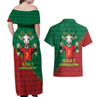 Portugal Seven Goat Flag Colors Couples Matching Off Shoulder Maxi Dress and Hawaiian Shirt