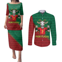 Portugal Seven Goat Flag Colors Couples Matching Puletasi and Long Sleeve Button Shirt