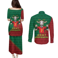 Portugal Seven Goat Flag Colors Couples Matching Puletasi and Long Sleeve Button Shirt