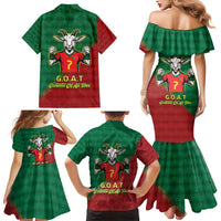 Portugal Seven Goat Flag Colors Family Matching Mermaid Dress and Hawaiian Shirt