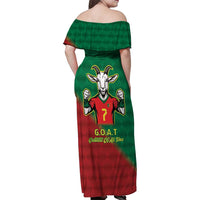 Portugal Seven Goat Flag Colors Family Matching Off Shoulder Maxi Dress and Hawaiian Shirt