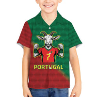 Portugal Seven Goat Flag Colors Family Matching Off Shoulder Maxi Dress and Hawaiian Shirt