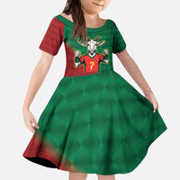 Portugal Seven Goat Flag Colors Kid Short Sleeve Dress