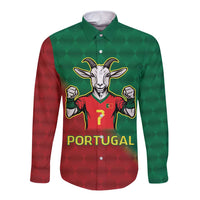 Portugal Seven Goat Flag Colors Long Sleeve Button Shirt