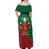 Portugal Seven Goat Flag Colors Off Shoulder Maxi Dress