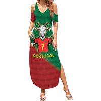 Portugal Seven Goat Flag Colors Summer Maxi Dress