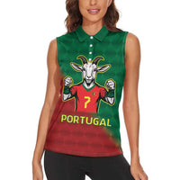 Portugal Seven Goat Flag Colors Women Sleeveless Polo Shirt