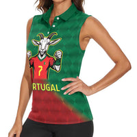 Portugal Seven Goat Flag Colors Women Sleeveless Polo Shirt