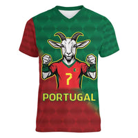 Portugal Seven Goat Flag Colors Women V-Neck T-Shirt