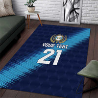 Guatemala Football Custom Area Rug Go Los Chapines Blue Pattern