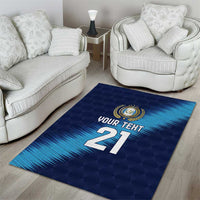 Guatemala Football Custom Area Rug Go Los Chapines Blue Pattern