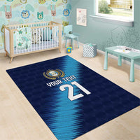 Guatemala Football Custom Area Rug Go Los Chapines Blue Pattern