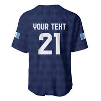 Guatemala Football Custom Baseball Jersey Go Los Chapines Blue Pattern