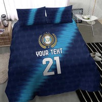 Guatemala Football Custom Bedding Set Go Los Chapines Blue Pattern