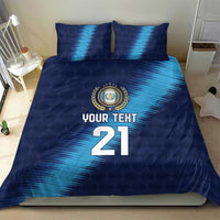 Guatemala Football Custom Bedding Set Go Los Chapines Blue Pattern