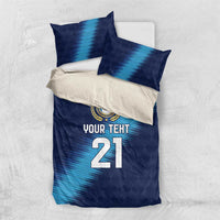 Guatemala Football Custom Bedding Set Go Los Chapines Blue Pattern