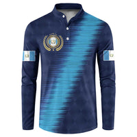 Guatemala Football Custom Button Sweatshirt Go Los Chapines Blue Pattern