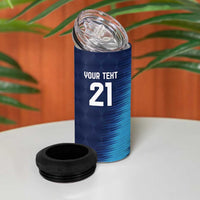 Guatemala Football Custom 4 in 1 Can Cooler Tumbler Go Los Chapines Blue Pattern