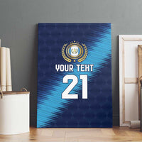 Guatemala Football Custom Canvas Wall Art Go Los Chapines Blue Pattern