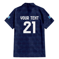 Guatemala Football Custom Family Matching Mermaid Dress and Hawaiian Shirt Go Los Chapines Blue Pattern