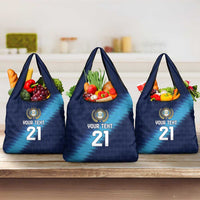 Guatemala Football Custom Grocery Bag Go Los Chapines Blue Pattern