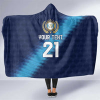 Guatemala Football Custom Hooded Blanket Go Los Chapines Blue Pattern