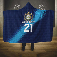 Guatemala Football Custom Hooded Blanket Go Los Chapines Blue Pattern