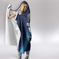 Guatemala Football Custom Hooded Blanket Go Los Chapines Blue Pattern