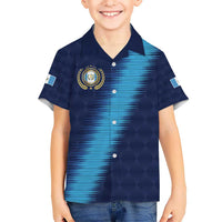 Guatemala Football Custom Kid Hawaiian Shirt Go Los Chapines Blue Pattern