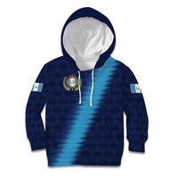 Guatemala Football Custom Kid Hoodie Go Los Chapines Blue Pattern